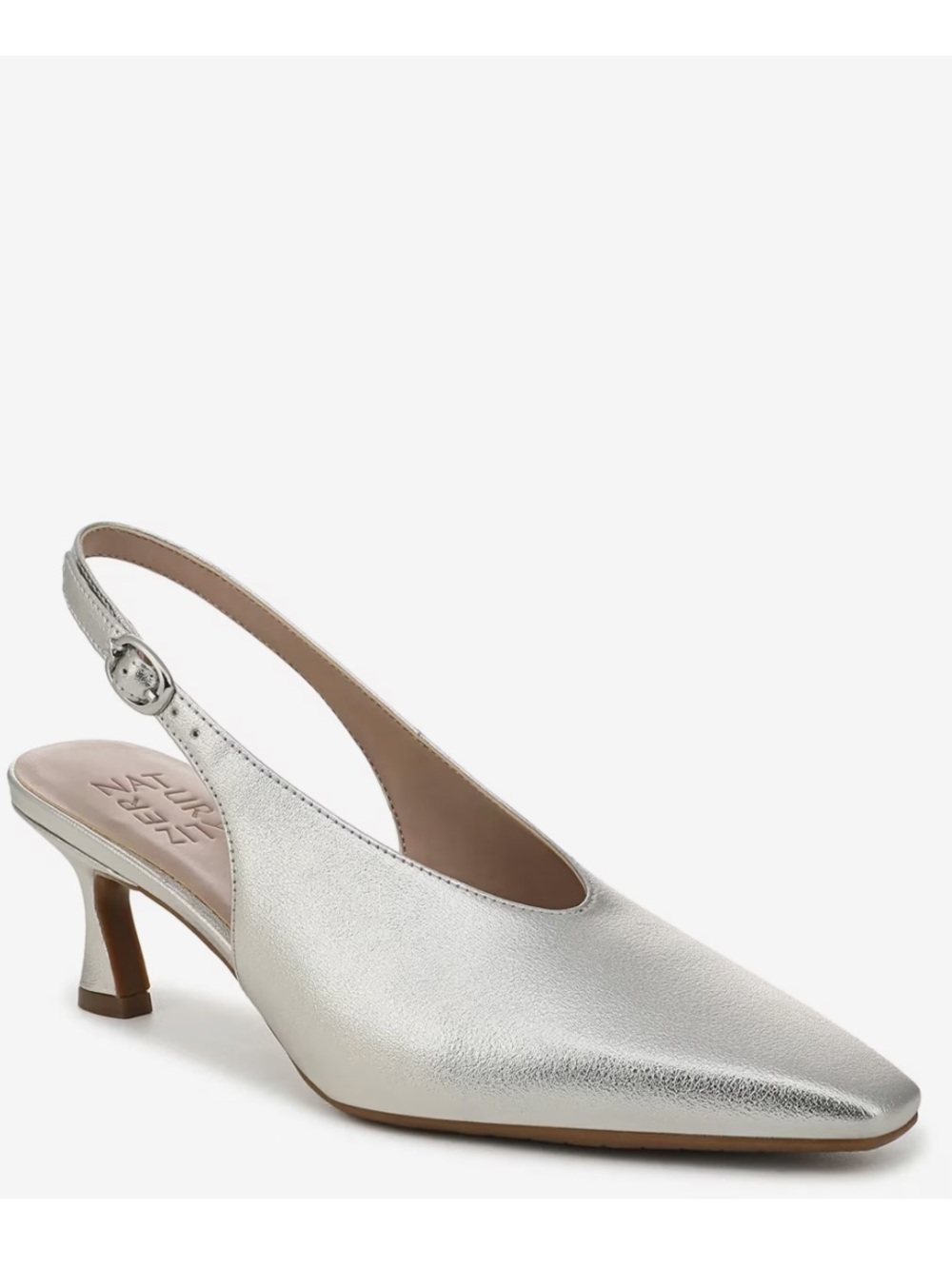Naturalizer Silver Embry Slingback Kitten Heel